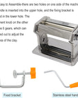 , Craft Clay Mixers Machine and 40PCS Polymer Clay Cutters Mold, Stainless Steel Handmade Clay Rolling Machine for DIY Craft - 6 Thickness Options