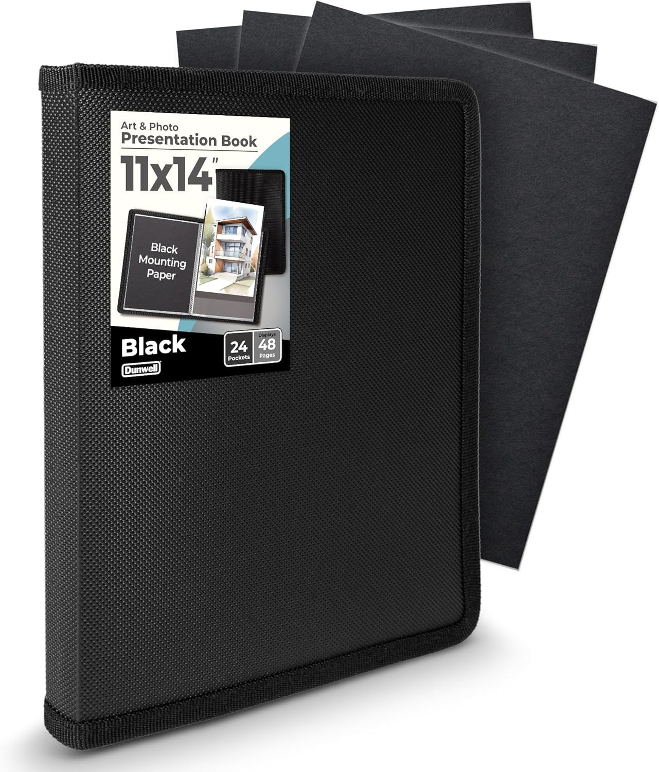 11X17 Art Portfolio Binder with Mounting Paper - (Ruby) Large Portfolio Folder for Artwork Displays 48 Pages, 11 X 17 Presentation Folder with Plastic Sleeves, Portfolio Binder Organizer