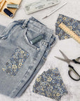 10 Pcs Iron on Patches for Jeans Floral Iron on Repair Patches Strong inside Repair for Clothing Antique Patches for Ripped Jeans Clothes Pants Knee, 4.7 X 2.4 Inches (Rustic Style)
