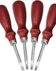 4 Pieces Edge Leather Beveler Craft Edge Beveler Cutting Beveling Leather Skiver Tool for DIY (1.5 Mm, 1.2 Mm, 1.0 Mm, 0.8 Mm)