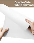 25 Sheets White Shimmer Cardstock 8.5 X 11 Cardstock Paper, Thick Cardstock 92Lb/250Gsm Card Stock Printer Paper, Cover Stock Metallic Paper for Christmas Card Making, Invitations, DIY Crafts