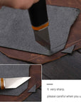 Leather Skiving Knife, Leather Cutting Knife with Wooden Handle, Leather Skiver - Pointed Skiving Knife for Leather Work, Knife Cutting Leather with Exquisite Package for DIY Leathercraft