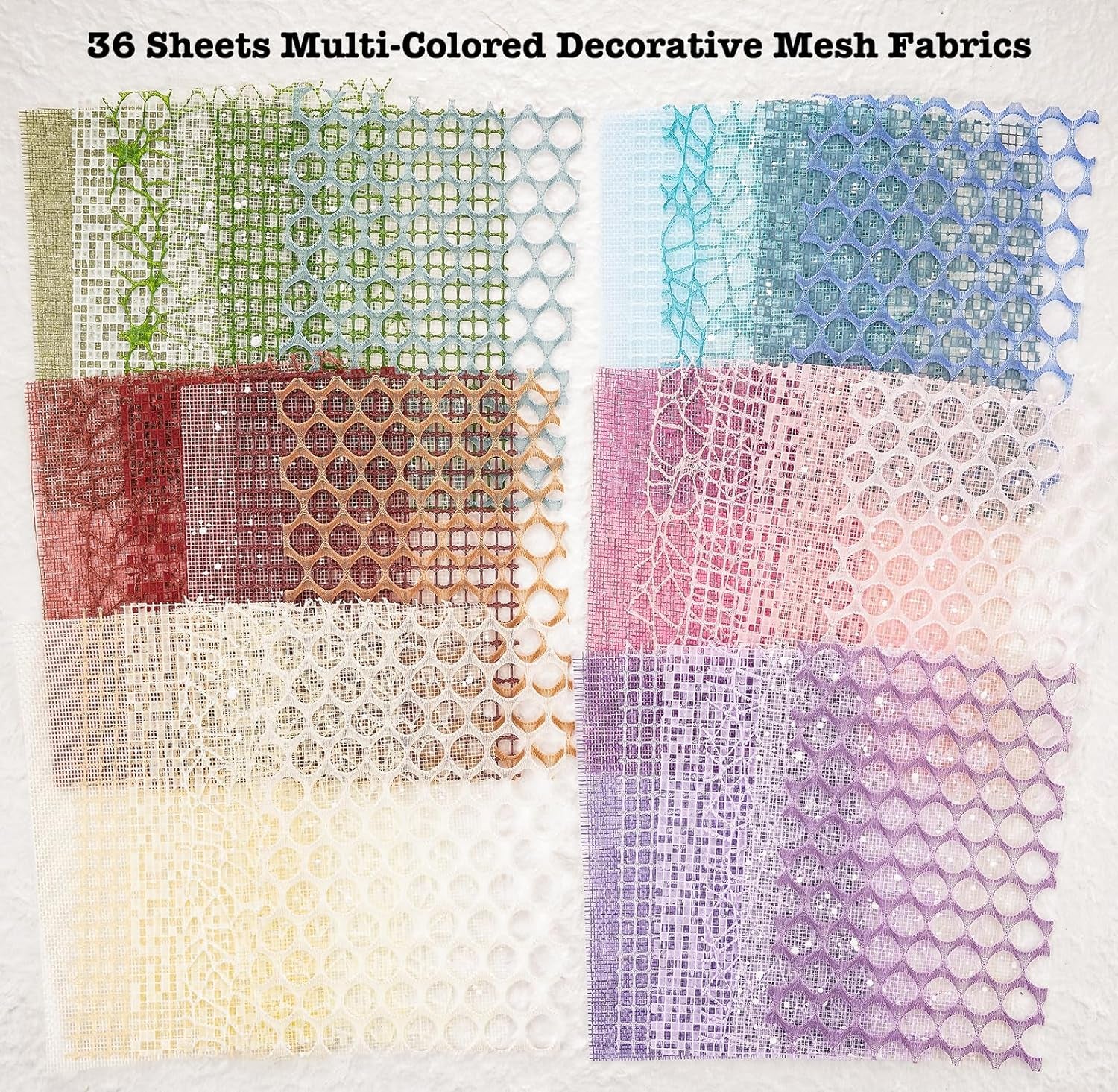 90 Sheets Scrapbook Paper and Decorative Mesh Fabric Assorted Set - 6 Pack Mixed Special Paper for Scrapbooking Planner Bullet Junk Journal Supplies Mixed Media Collage Card Embellishment 5.1X7 Inch