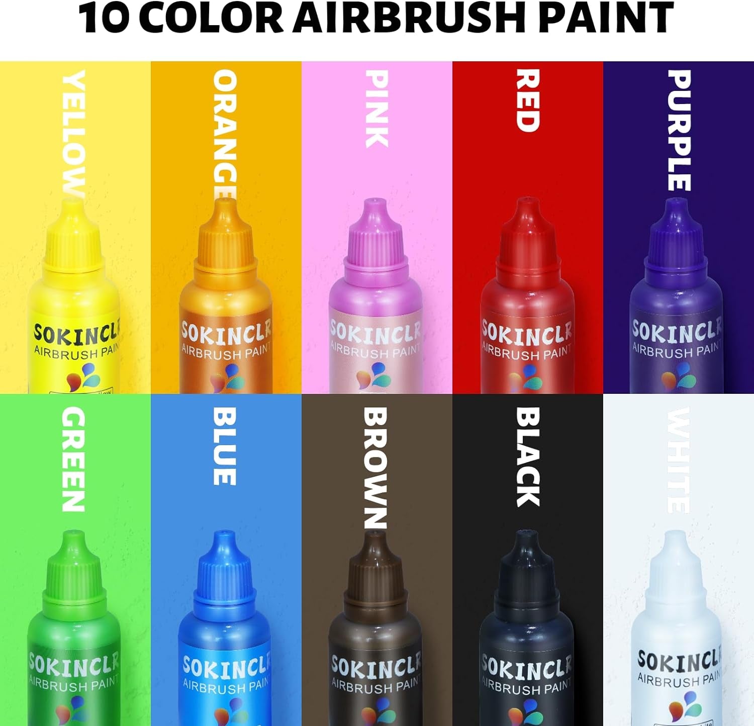 Airbrush Paint - Perfect for Artists and Beginners - Complete Water-Based Air Brush Painting Set with Thinner, Cleaner, Mixing Cups, Mixing Sticks, Gloves