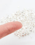 Crimp Beads for Jewelry Making - 500 Pcs Silver Plated Brass 2X2 Mm Crimping Beads, Cord End Caps Loose Stopper Beads, Tube Crimp End Beads for Earring Necklace Pendant DIY Jewelry Making