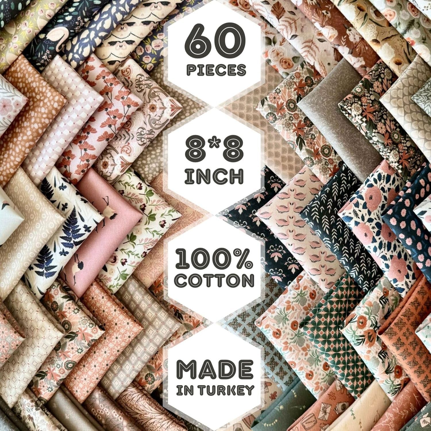 100% Cotton 50 PCS 8 X 8 Inches (20Cm X 20Cm) Softnes Cotton Fabric Bundle Squares for Quilting Sewing Fabric Squares for Craft Patchwork Fabric Set Turkish Quality (50 Solid Color Fabric Set)