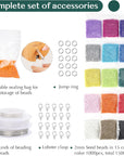 Bead Spinner Kit with 5 Quick Changed Bowls, 4.4" Clay Bead Spinner with 15,000 Beads (15 Colors) and 2 Big Eye Needles, Beading Supplies for Jewelry Making