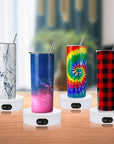 Exhibition Stand for Sublimation Tumbler, 360° Automatic Mute Rotating Revolving Platform 12Oz, 20Oz&50Oz Heat Press Blanks Tumblers Skinny Straight, Cup(White), White-01 (ZT-001)