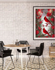 5D Diamond Painting Kits for Adults Full Drill North American Cardinal Kit Embroidery Rhinestone Painting round Drill Cardinal Birds Paint with Diamond for Christmas Home Wall Decor 12X16