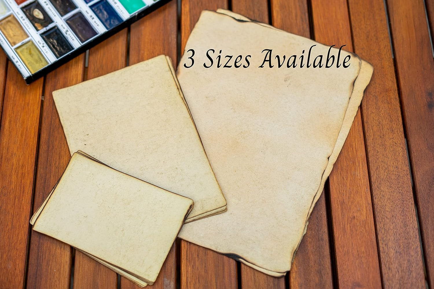 Handmade Antique Blank Paper with Slightly Burned Paper Edge - 8.3 X 5.8 - A5 Package of 50 for Writers, Invitations, Crafts - Thick 150 GSM Recycled Paper
