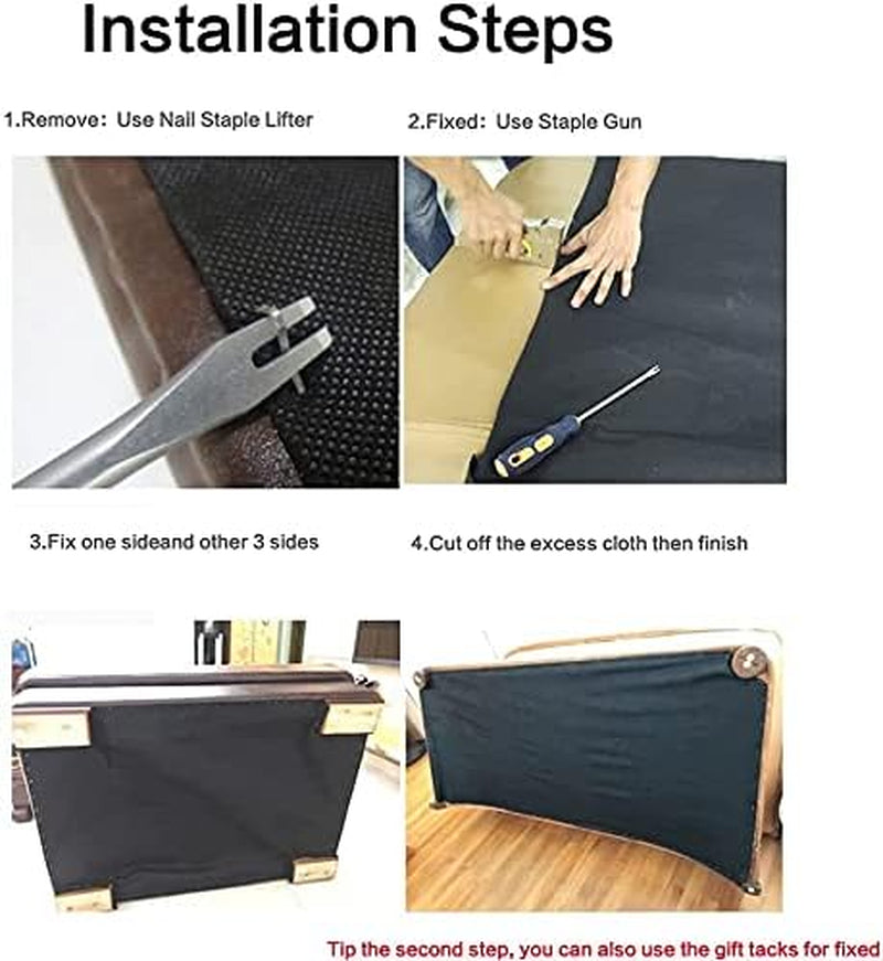 Upholstery Black Cambric Dust Cover Fabric Replacement 62" X 118"(Fire Retardant Dust Cover Fabric 3Yds)