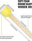 40 Pieces round Sponge Foam Brush Set Paint Sponge Brush Wooden Handle Foam Brush Sponge Painting Tools for Kids Painting Crafts (0.6 Inch)