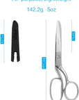 8" Professional Heavy Duty Tailor Fabric Scissors, Dressmaker Sewing Classic Stainless Steel Ultra Sharp Forged Shears, Bent