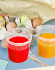 12 Pack Paint Mix Cups with Lids and 50 Sticks - 64 Oz Graduated Paint Mixing Cups Plastic Epoxy Measuring Cups with Calibrated Mixing Ratios on Side of Cup for Activators, Thinner, Resin