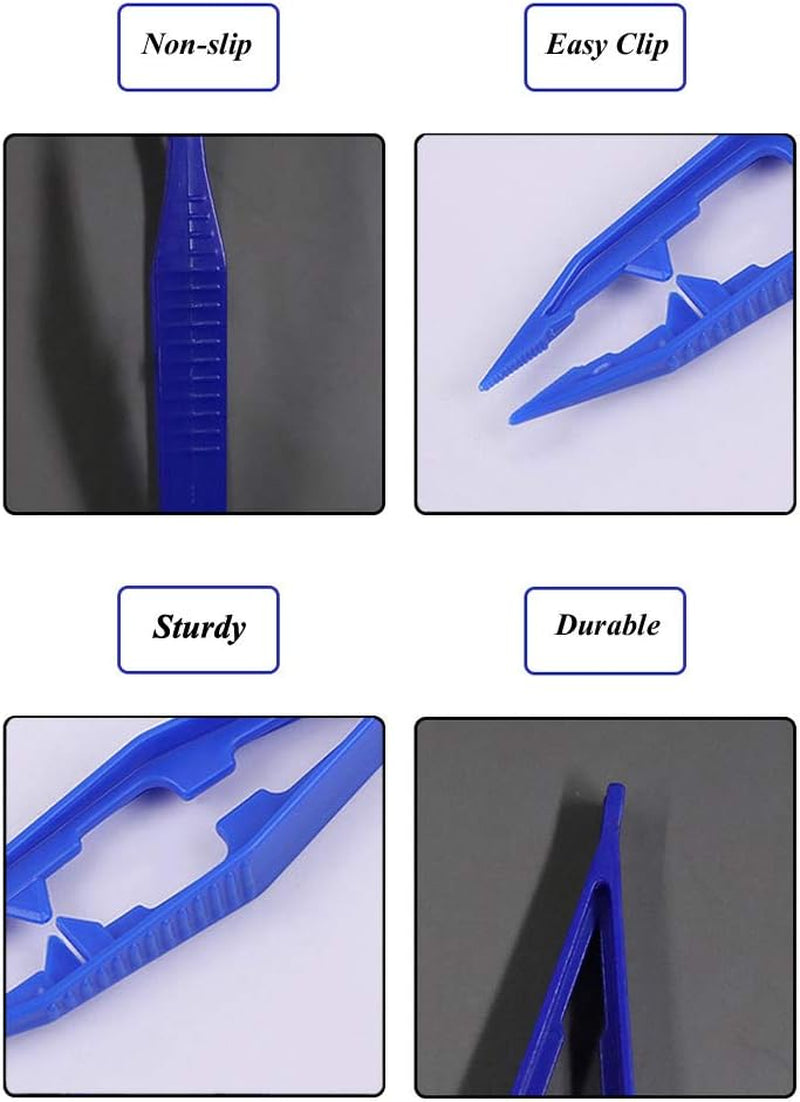 30PCS Plastic Tweezers 5 Assorted Colors Craft Forceps Tools for Handmade DIY Creative Beading Projects Jewelry Making Kids Adult Home Classroom School