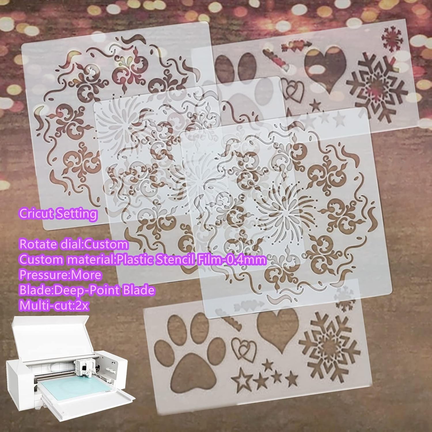 12 Sheets 7.5 Mil Mylar Sheet 12 X 12 Inch Milky Translucent PET Blank Stencil Making Sheet for Cricut, Silhouette, Cut Tool Template Material (7.5 Mil)