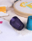 Slip Stop Thimbles, Size Large and Xlarge, Metallic Blue and Purple - Set of 2