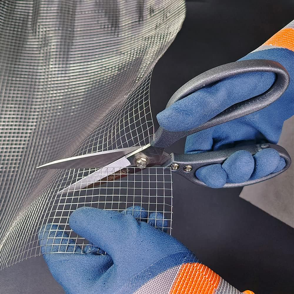 Heavy Duty Scissors 9'', All Purpose, Leather Scissors, Reinforced Stainless Steel Blades with Metal Handles for Home, Office, Easy Cutting Cardboard, Fabric, Carpet, Leather