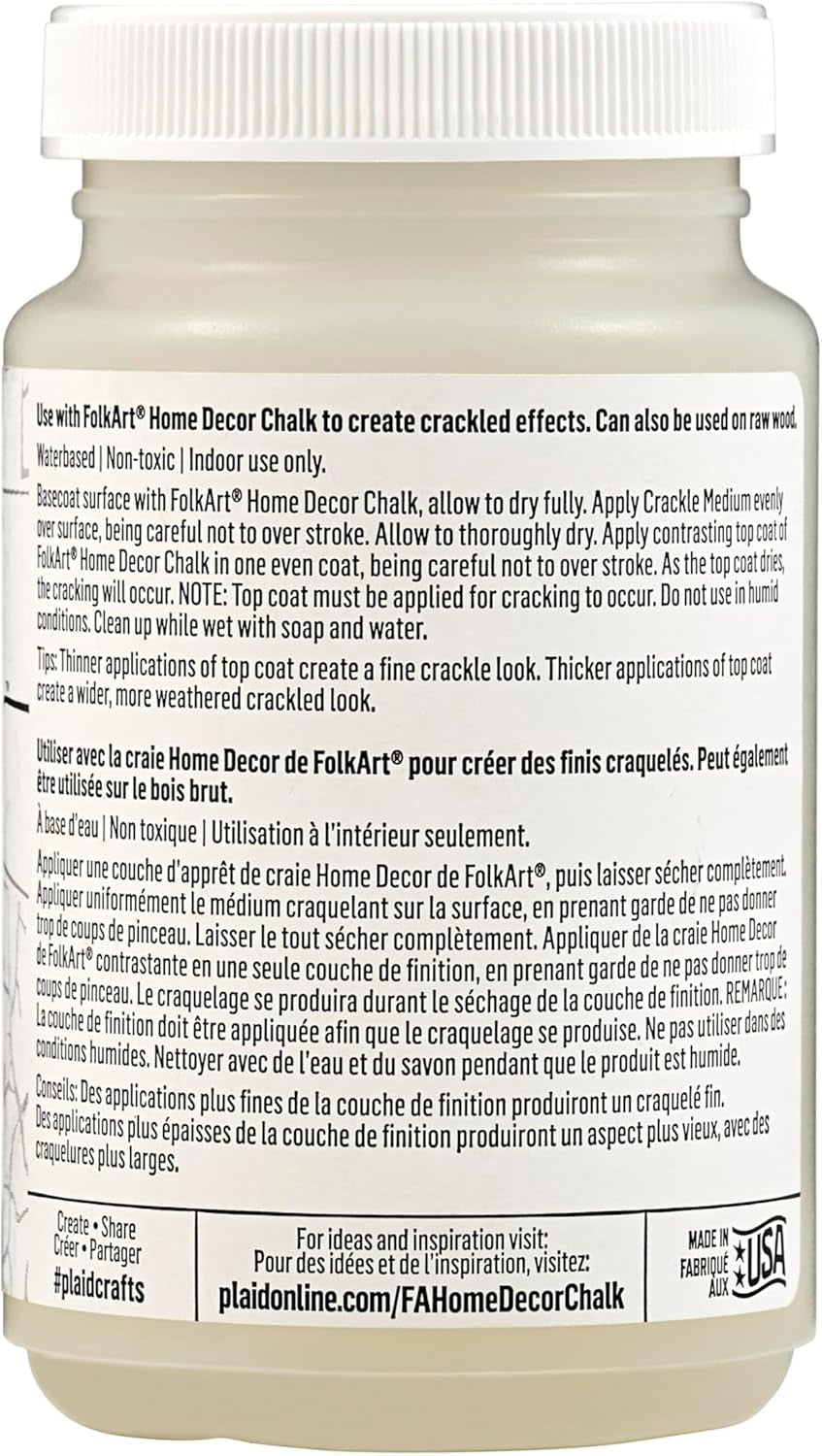 Home Decor Chalk Furniture & Craft Acrylic Paint in Assorted Colors, 8 Ounce, Crackle