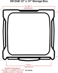 6912AB Essentials One-Compartment 12" X 12" Box, Art & Craft Organizer, [1] Plastic Storage Case, Clear, 14.125" X 13.625" X 3"
