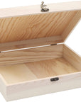 Unfinished Wooden Box with Hinged Lid for Crafts DIY Storage Jewelry Pine Box - 12" X 9" X 3.35"