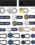 24 Pcs Button Extenders for Jeans, 6 Sizes Pants Button Waistband Extender, Flexible Adjustable Elastic Waist Extenders for Pants for Women Men, No-Sew Invisible Extenders Set Assorted Colors