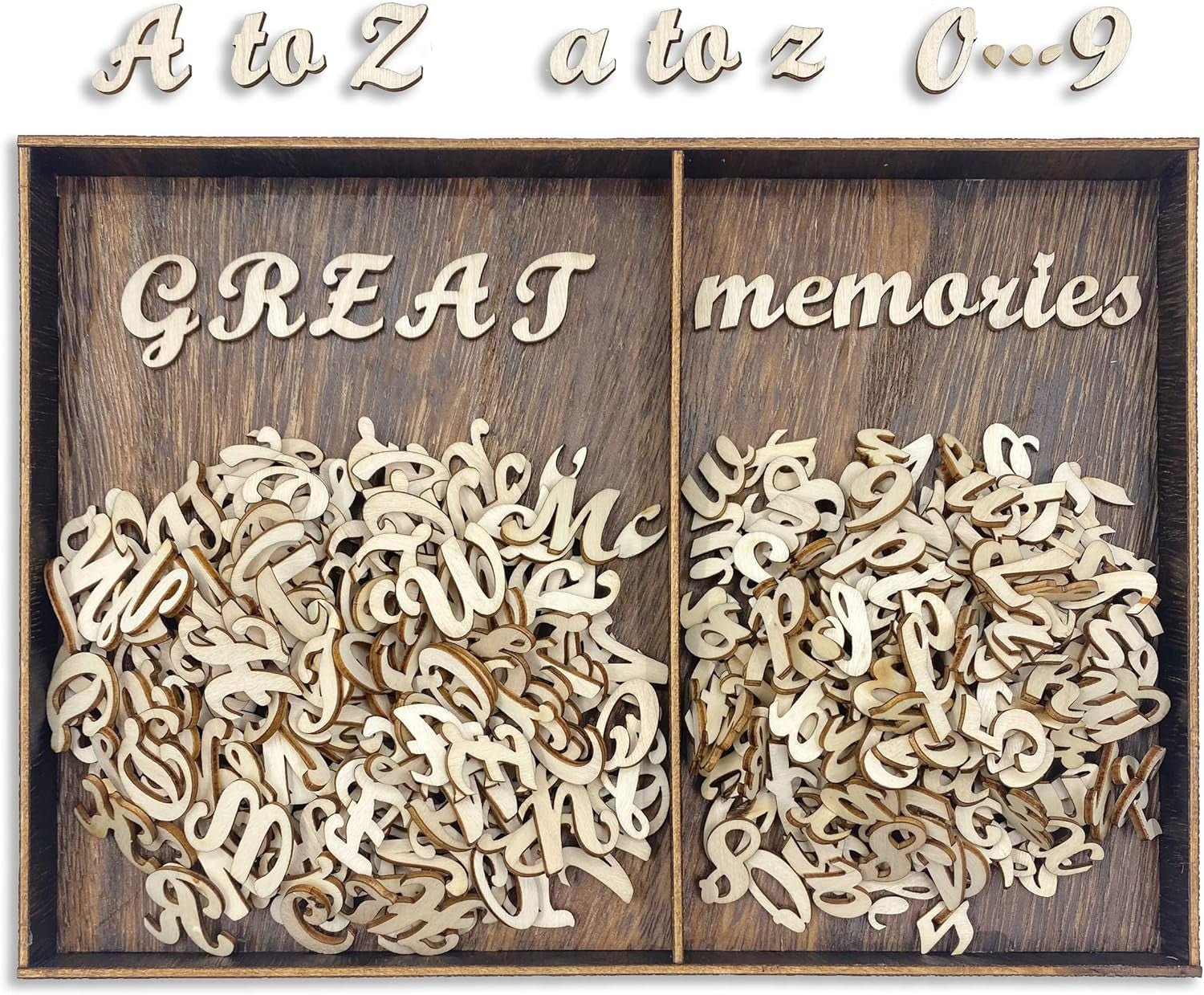 552 Pieces 0.75 Inch Mini Unfinished Wooden Letters Uppercase &amp; Lowercase Unpainted Wooden Numbers Blank Wood Letters Storage for Scrapbooking Crafts