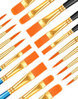 40 Pcs, Paint Brush Set for Acrylic Painting, Watercolor Brushes for Acrylic Oil Watercolor, Miniature Detailing, and Rock Painting
