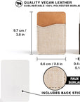 Sublimation Blanks Phone Wallet - PU Leather Card Holder for Back of Phone Stick on Iphone Android HTV Friendly DIY Blanks for Vinyl Projects (Beige Polyester Burlap)
