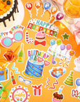 100 Pcs Birthday Paper Die Cuts Cardstock Birthday Scrapbook Die Cuts DIY Scrapbooking Cutouts for Birthday Scrapbook Notebook Suitcase Calendar Laptop Embellishments Supplies Craft Making Decoration