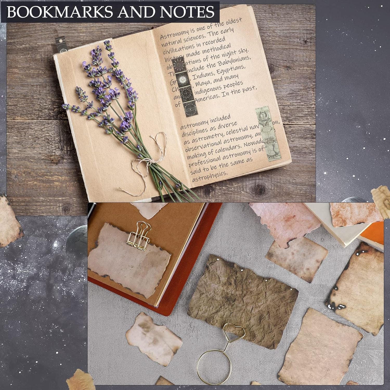 191 Pieces Vintage Astronomy Stickers for Journaling, Celestial Sticker Set, Planet Space Stickers, Astrology Stickers Galaxy Moon Phase Planner Stickers for DIY Scrapbook Journal Decal (Vintage)