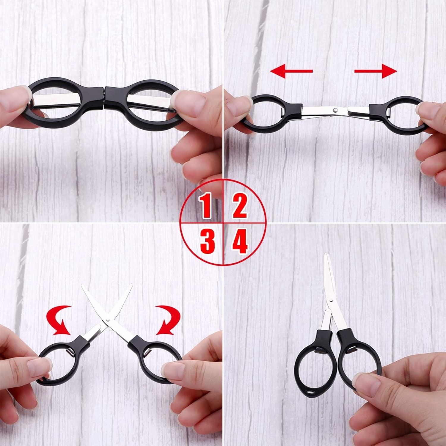 25 Pcs Folding Scissors Small Foldable Scissors Mini Travel Stainless Steel Portable Scissors Bulk Glasses Shaped anti Rust Sewing Cutter Shear for Christmas Nurse Week Gifts School Office Supplies