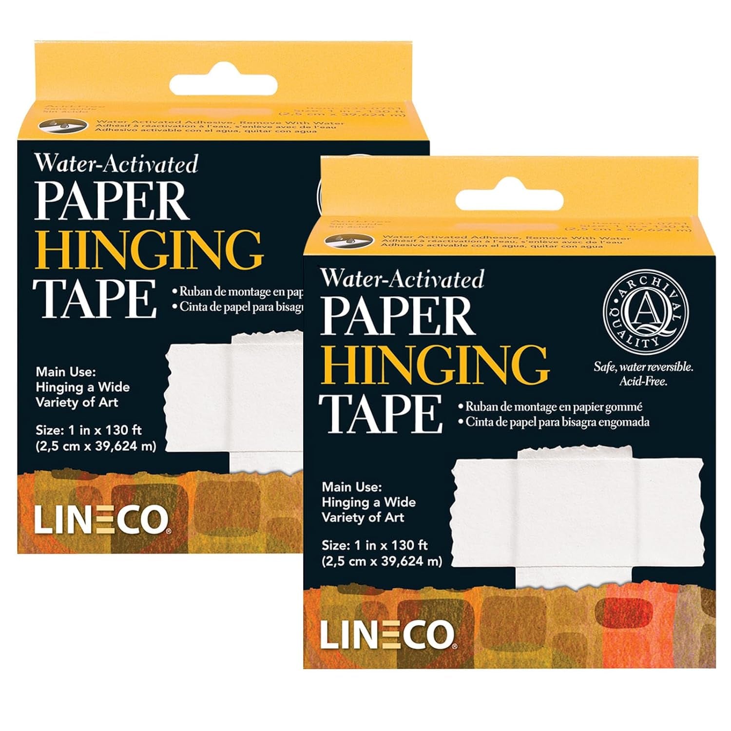 , Archival Water Activated Paper Hinging Tape, Acid-Free with Neutral Ph, for Hinging Art Photo Matboard, 1 Inch X 130 Feet, Pack of 1