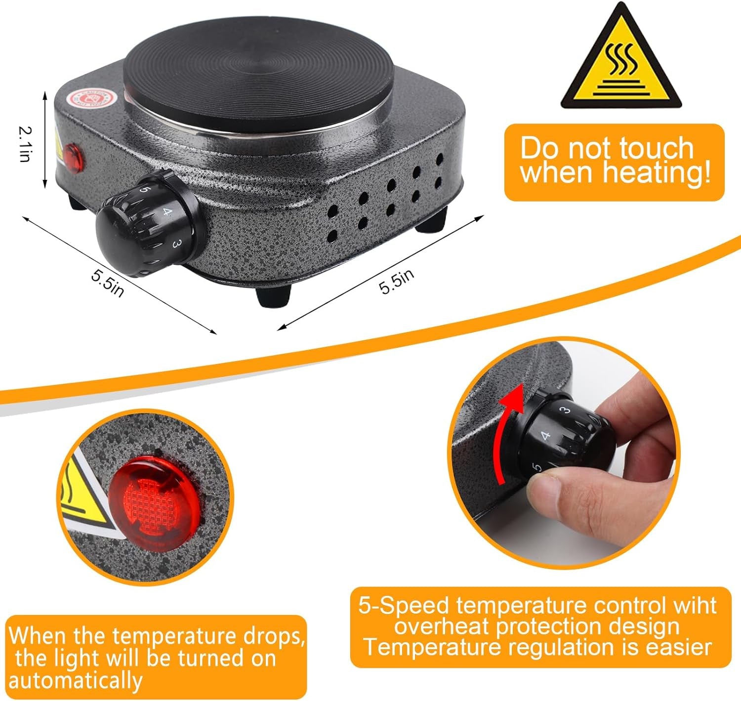 Candle Making Kit with Electronic Hot Plate,Candle Wax Melter for Melting Wax,Including Cadle Pot, Wax Melter Hot Plate,2Lb Soy Wax,Stain Spoon,Cotton Wicks,Center Devices,Wick,Thermometer.