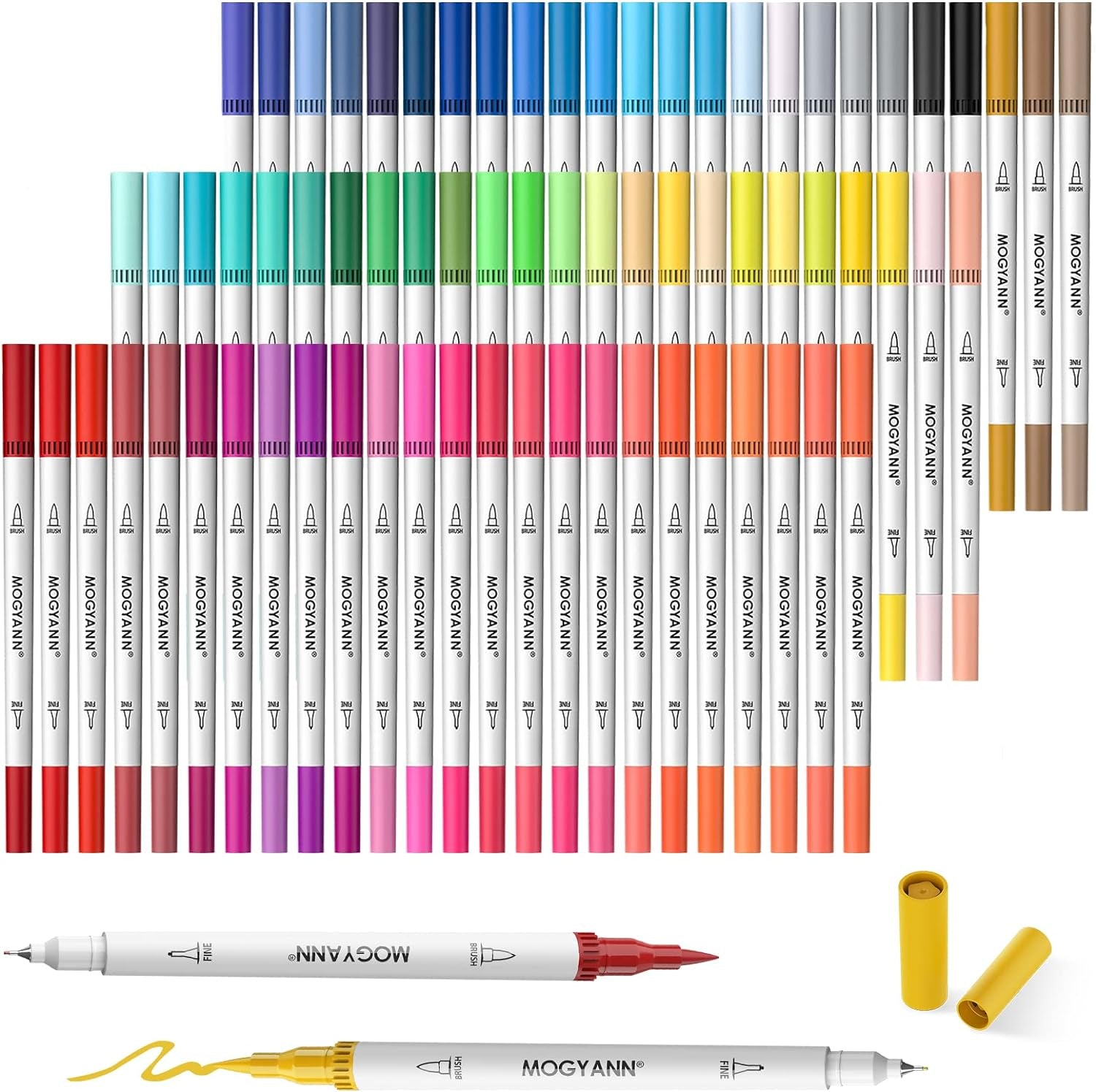 Coloring Markers Set for Adults - 72 Colors Dual Brush Pen Art Markers for Adult Coloring, Writing and Calligraphy, Drawing, Sketching