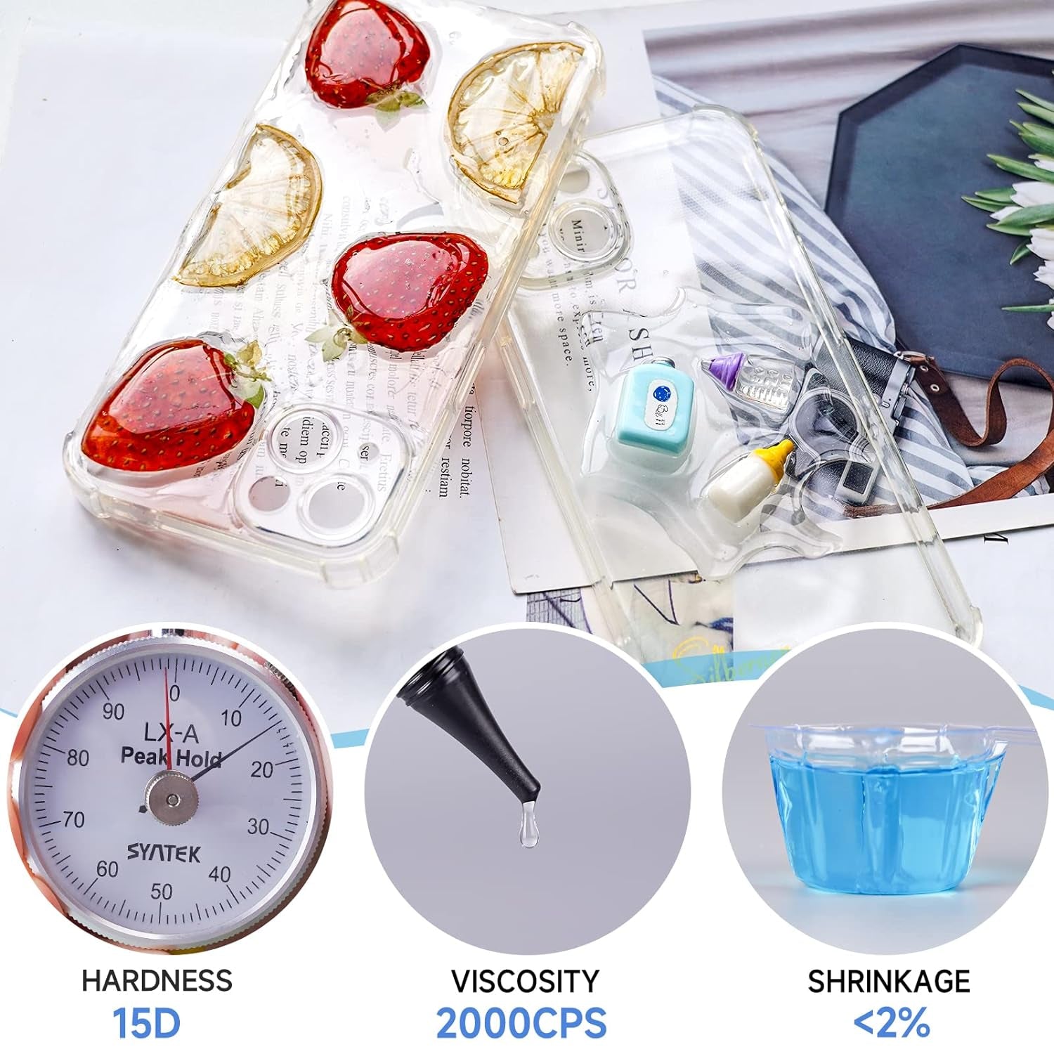 UV Resin Soft Type, 100G Elastic&Bendable Crystal Clear Ultraviolet Epoxy Resin, Low Shrinkage UV Resin Kit for Crafts, Jewelry Making, Decoration