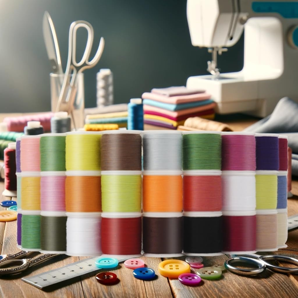 56 Spools Sewing Thread Kit for Hand Sewing and Machine Sewing Use, Colorful Polyester Thread Set 100 Yards per Spool, 5600 Yards Total