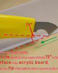 Professional Acrylic Plexiglass Sheet Cutter Scoring Knife Tool,With a Curved Handle,It Is More Convenient to Use.One Handle,11 Blades.(Yellow)