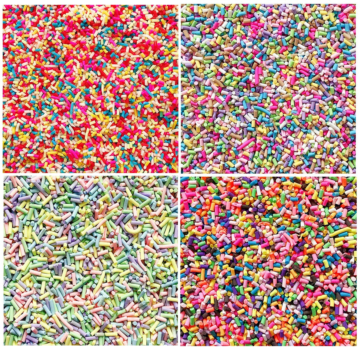 Fake Sprinkles Polymer Sprinkles Faux Sprinkles Resin Sprinkles Clay Sprinkles for Resin Fake Candy Sprinkles for Nail Art DIY Crafts Cake Phone Case(10 Colors-120G)