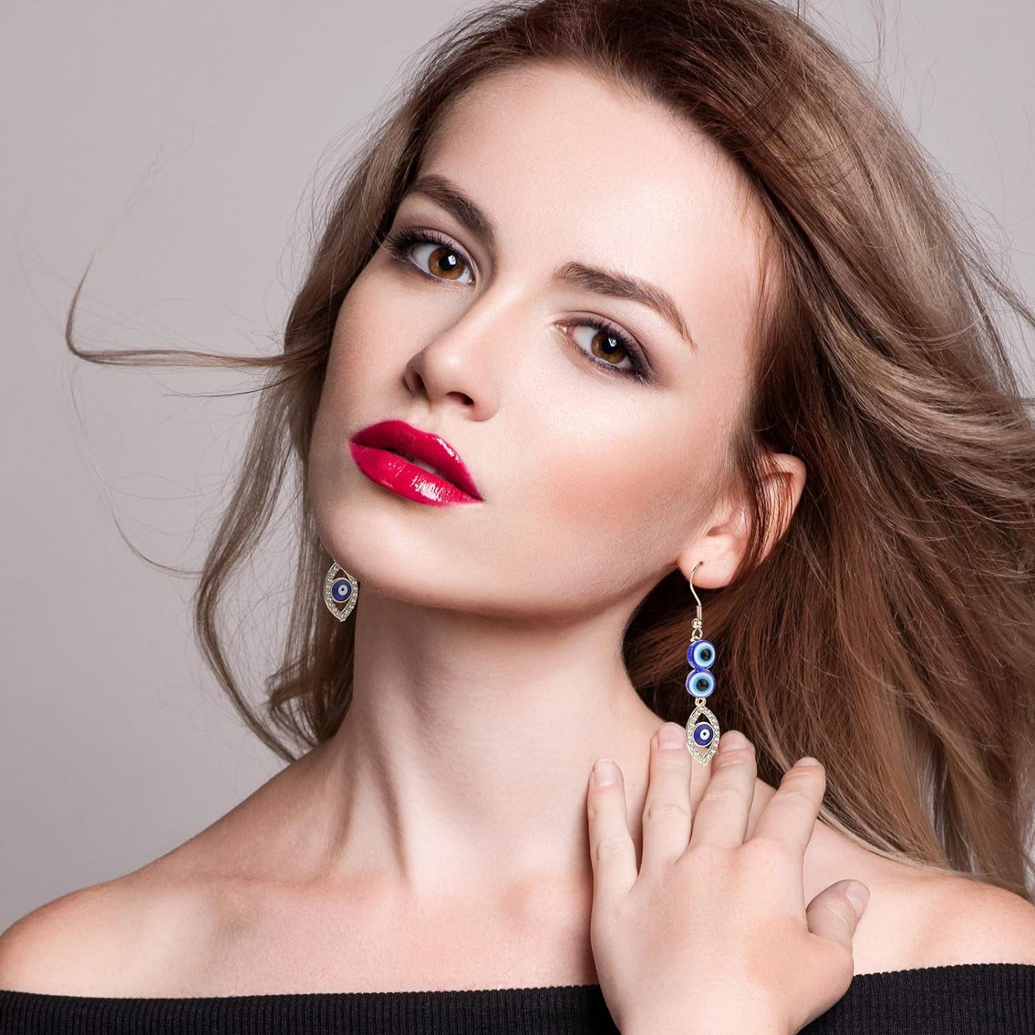 150 Pieces Evil Eye Beads Evil Eye Handmade Resin Beads Charms round Evil Eye Spacer Beads Turkish Handmade Beads for DIY Jewelry Bracelet Earring Necklace Craft Making