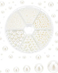2200Pcs No Holes Pearls, White Pearl Beads Undrilled Imitated Pearl Beads Garment Acrylic Pearls for Crafting Table Scatter Floating Pearls Wedding Decor, 2/3/4/5/6/8Mm