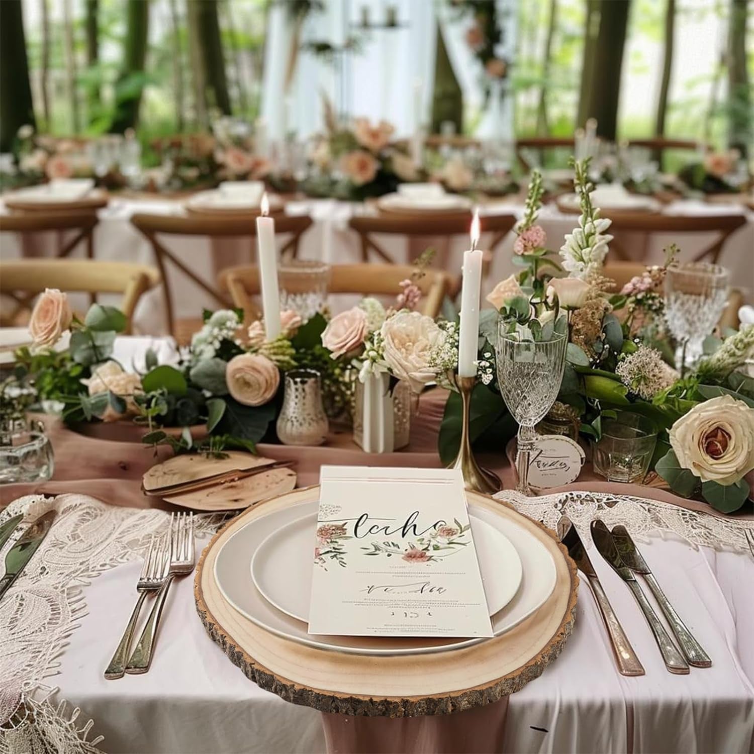 2 Pcs Large Wood Slices for Centerpieces 11-12 Inches Wood Rounds for Tables Decor Rustic Wood Circles for DIY Crafts and Wedding Decor round Wooden Discs Wood Slice Ornaments