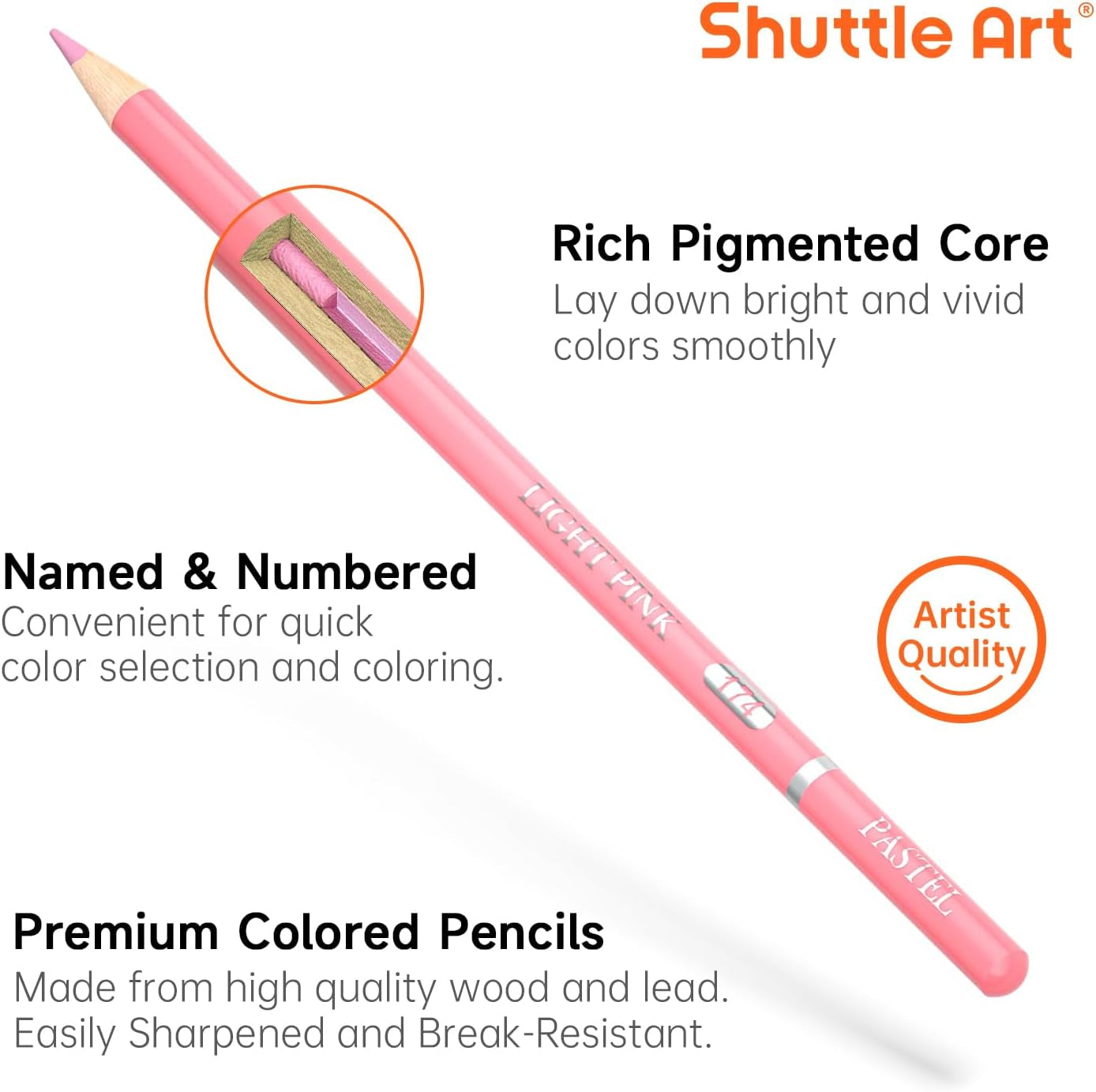 60 Pastel Colored Pencils, Colored Pencils for Adult Coloring, Soft Core Coloring Pencils in Gift Tin Box, Color Pencils for Kids Adults Beginners Artists Drawing Coloring Sketching