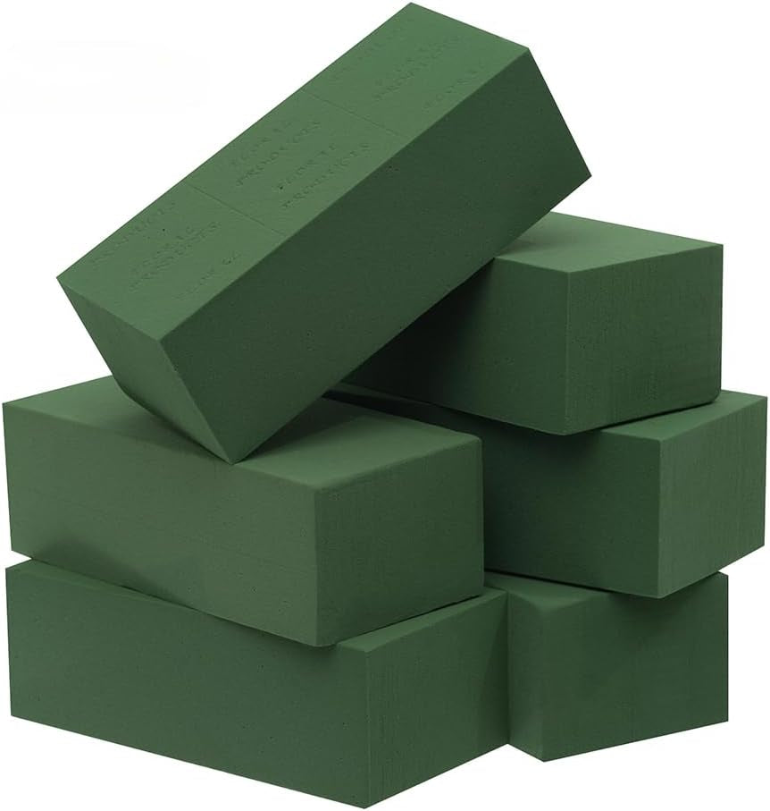 6Pc Wet Fresh Floral Foam Blocks Green Florist Foam Bricks for Spring Fresh Flower Arrangement and Crafts Supply 8.9(L) X 3.9(W) X 3(H)