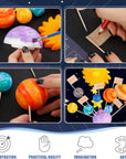 63PCS Solar System Foam Ball Kit Includes Color Pigments, Palette, Mixed Sized Polystyrene Spheres Balls, Toothpick Flag, Painting Brushes, Bamboo Sticks for School Science Projects