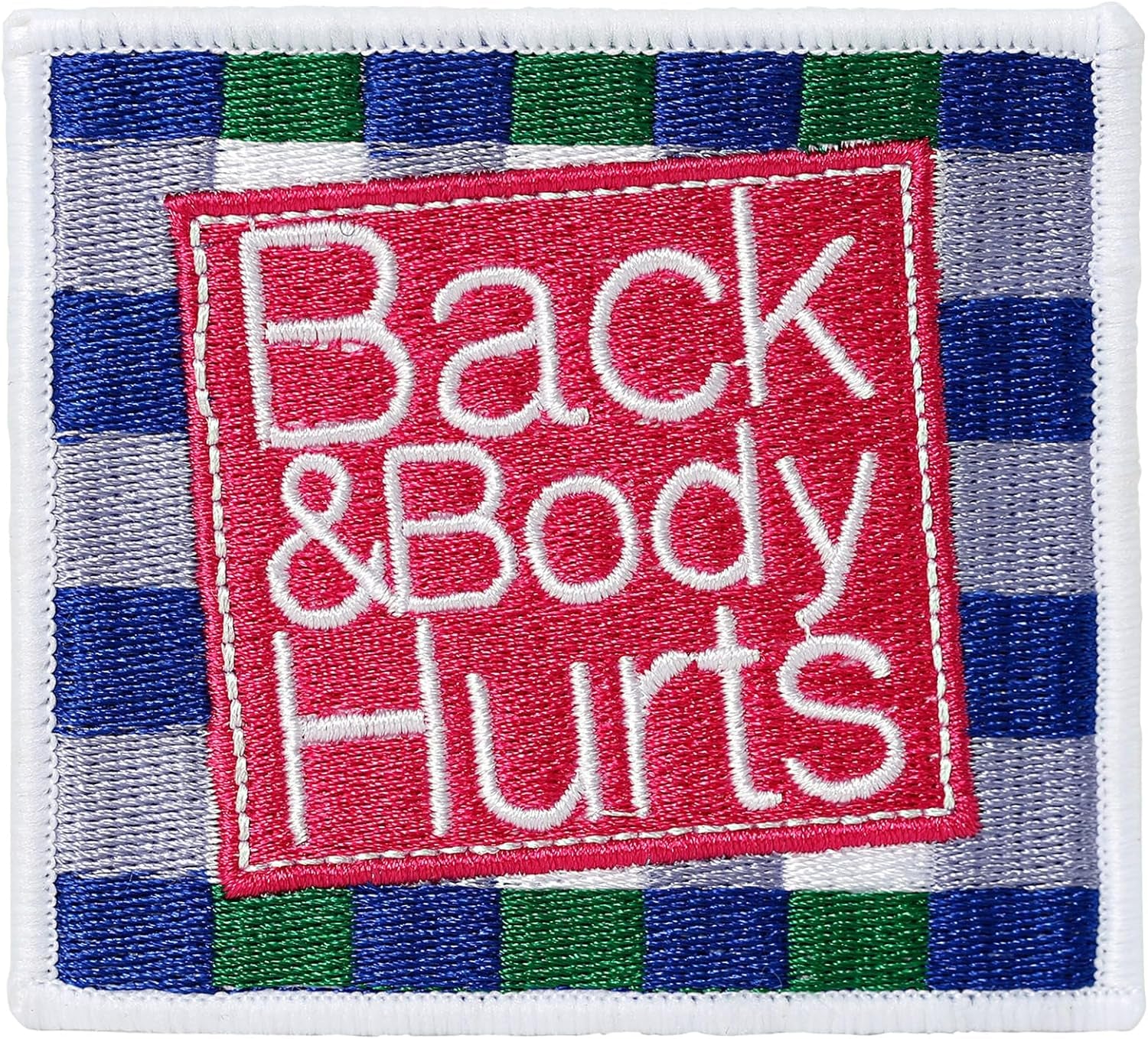 2 Pcs Back and Body Hurts Patches, Funny Morale Patch for Blue Collar Worker Builder, Embroidered Tactical Patch for Backpacks, Hard Hats, Dog Harnesses, Vests, Bags