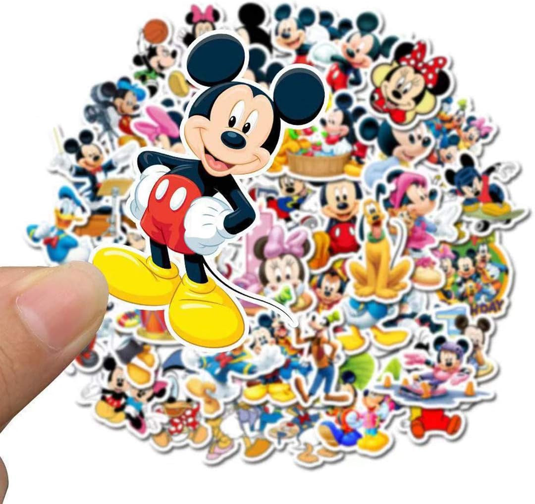 50Pcs Hot Disney Mickey Mouse Stickers for Water Bottle Cup Laptop Guitar Car Motorcycle Bike Skateboard Luggage Box Vinyl Waterproof Graffiti Patches JHSL