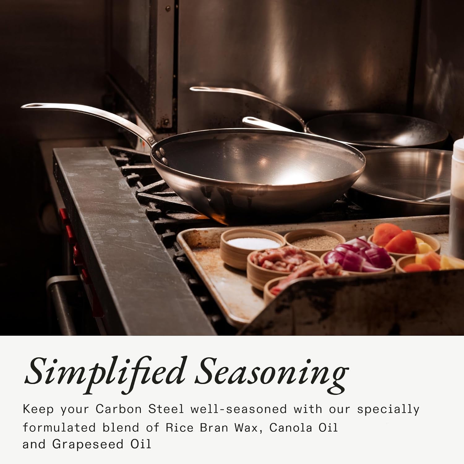 Cookware - Carbon Steel Seasoning Wax (6 Oz) - Crafted in Canada - Rice Bran Wax, Canola Oil and Grapeseed Oil