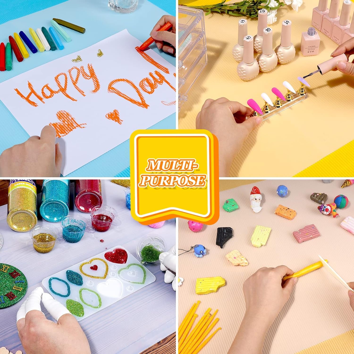 Large Silicone Mat, 23.4"×15.6" Clear Silicone Mat for Crafts, Play Dough Mat, Silicone Sheet for Resin Molds, Clay Mat, Silicone Mat for Epoxy Resin, Arts and Crafts, Medium Thickness 0.75 MM