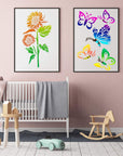 8 Pieces Sunflower Butterflies Painting Stencils for Painting on Wood Flower Butterfly Stencil Kit for Painting on Wall Canvas You Are My Sunshine Reusable Plastic Template for Door Home Decoration
